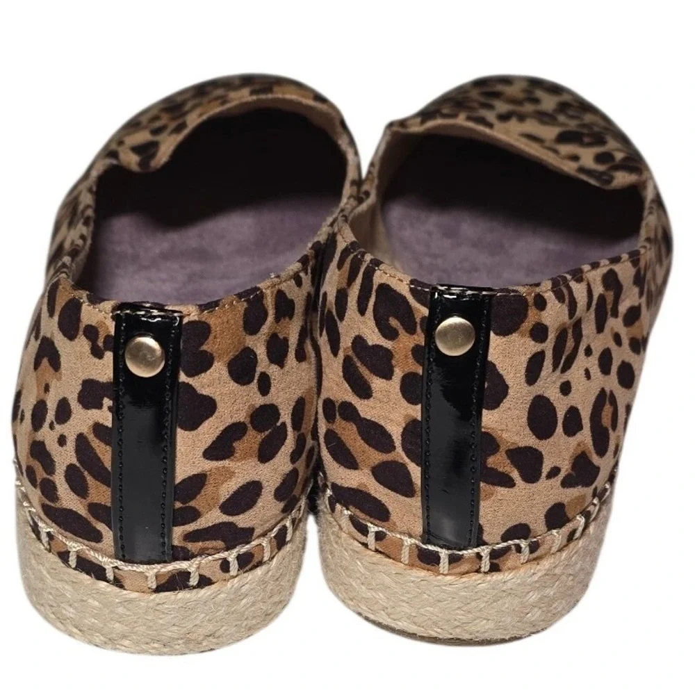 Dr Scholls Find Me espadrille loafers tan black leopard print microsuede‎ 10M